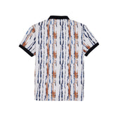 Status Quo Boys All-Over Striped Printed Polo Collar Tshirt